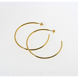 Ασημένια σκουλαρίκια κρίκοι σφυρήλατοι μεσαίοι επίχρυσοι