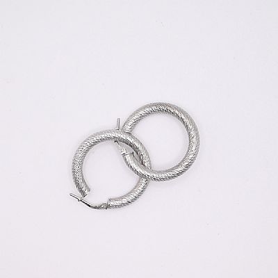 Ασημένια σκουλαρίκια Κρίκοι  διαμανταρισμένοι