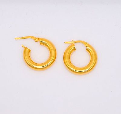 Ασημένια σκουλαρίκια κρίκοι  επίχρυσοι