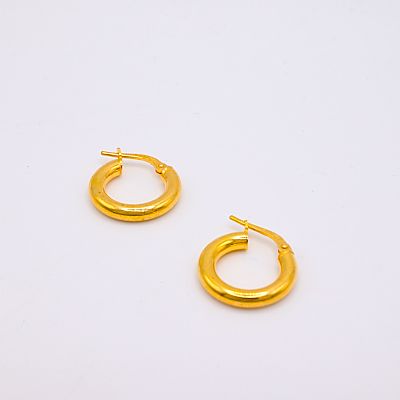 Ασημένια σκουλαρίκια κρίκοι  επίχρυσοι