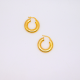 Ασημένια σκουλαρίκια κρίκοι  επίχρυσοι