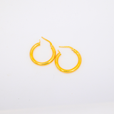 Ασημένια σκουλαρίκια κρίκοι  επίχρυσοι