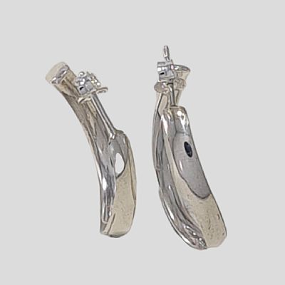 Ασημένια σκουλαρίκια κρίκοι οβάλ μικροί